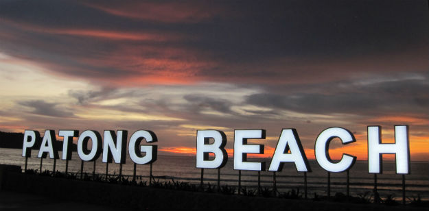 patong beach sign